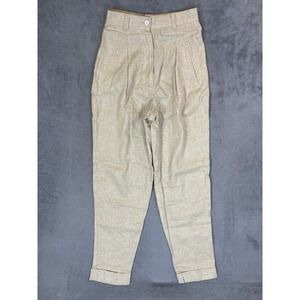 Vintage Express Campagnie Internationale Pants Womens 1/2 Cream Linen USA